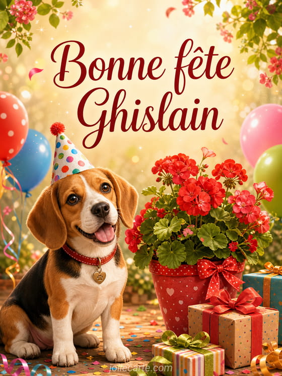 Carte bonne fĂȘte Ghislain