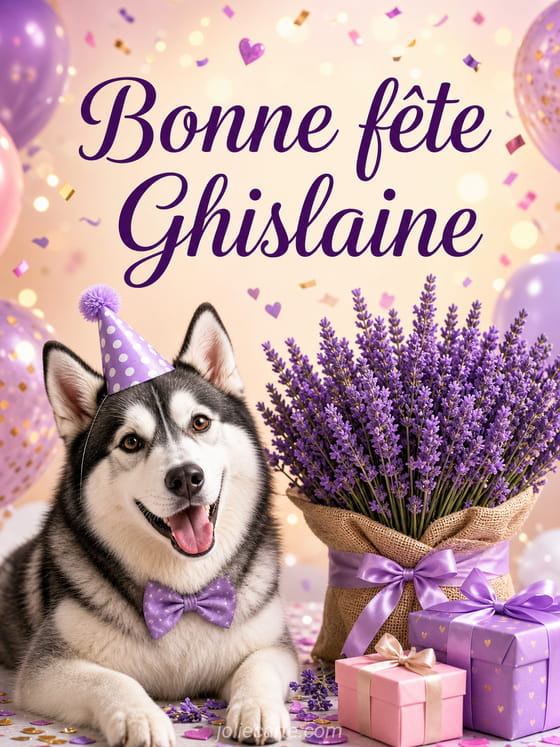 Carte bonne fĂȘte Ghislaine