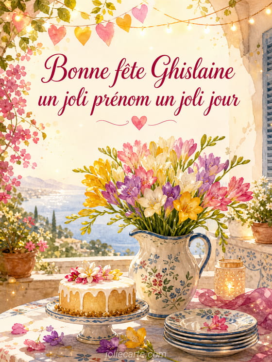 Carte bonne fĂȘte Ghislaine