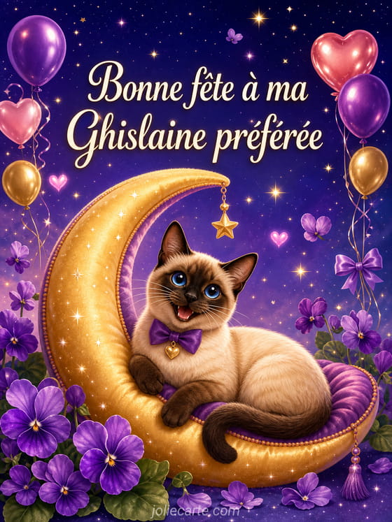 Carte bonne fĂȘte Ghislaine