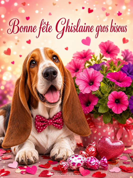 Carte bonne fĂȘte Ghislaine