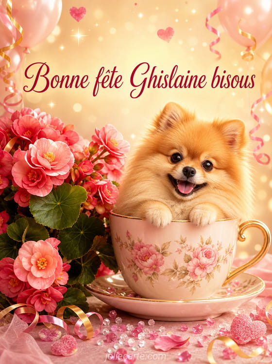 Carte bonne fĂȘte Ghislaine