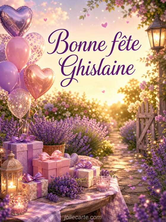 Carte bonne fĂȘte Ghislaine