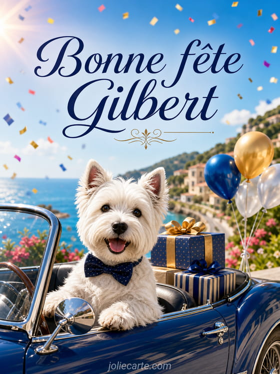 Carte bonne fête Gilbert
