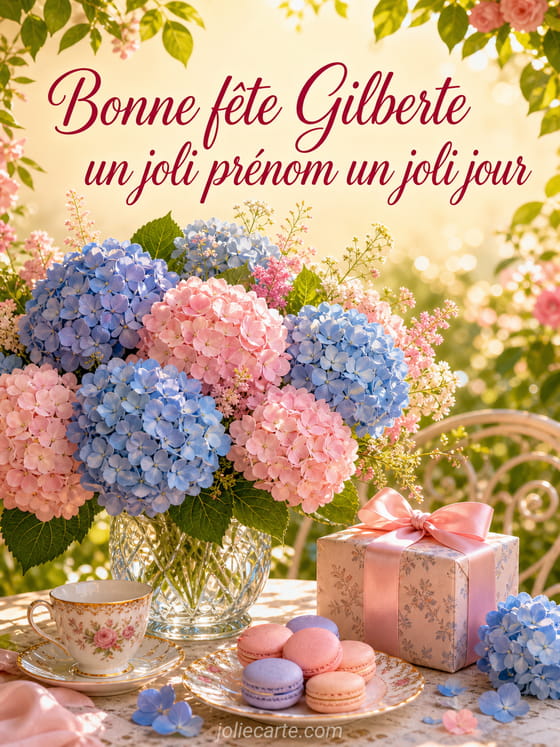 Carte bonne fête Gilberte