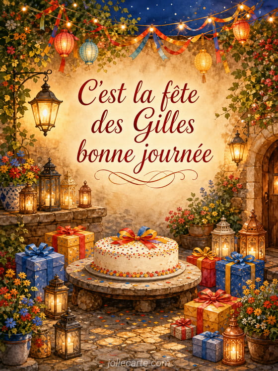 Carte bonne fête Gilles