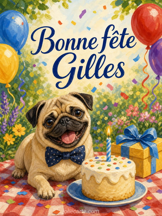 Carte bonne fête Gilles