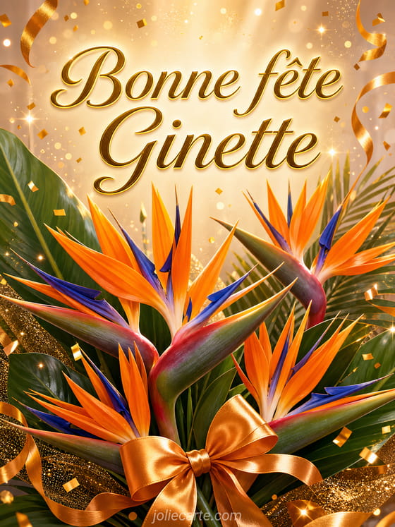 Carte bonne fĂȘte Ginette