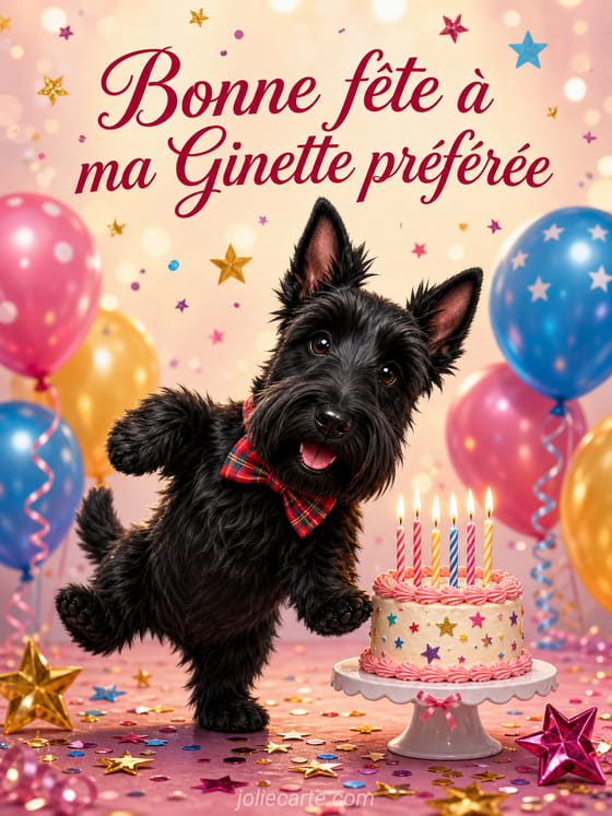 Carte bonne fĂȘte Ginette
