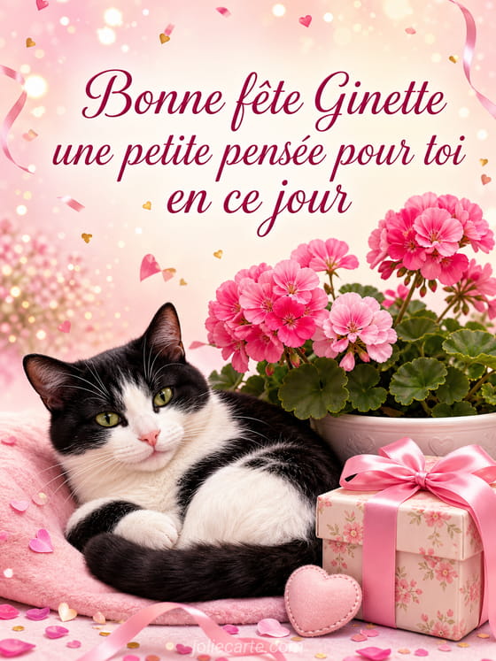 Carte bonne fĂȘte Ginette