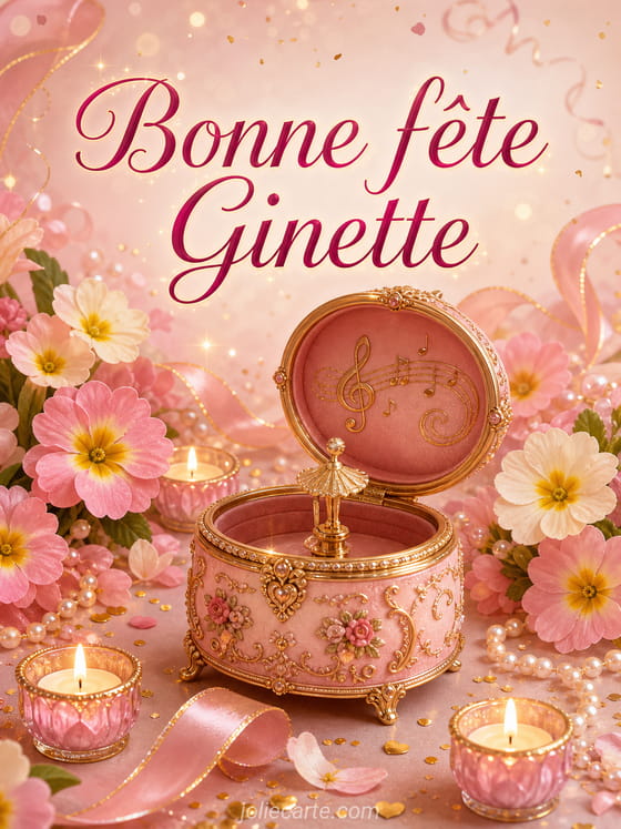 Carte bonne fĂȘte Ginette