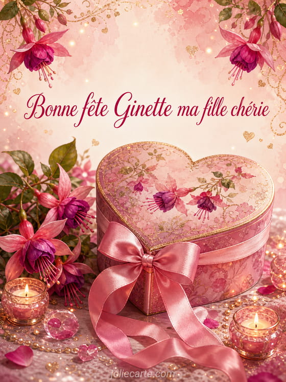 Carte bonne fĂȘte Ginette