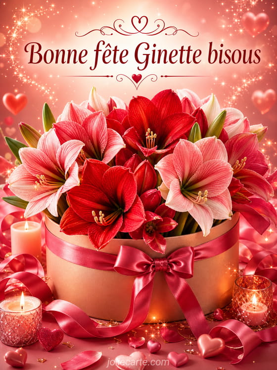 Carte bonne fĂȘte Ginette