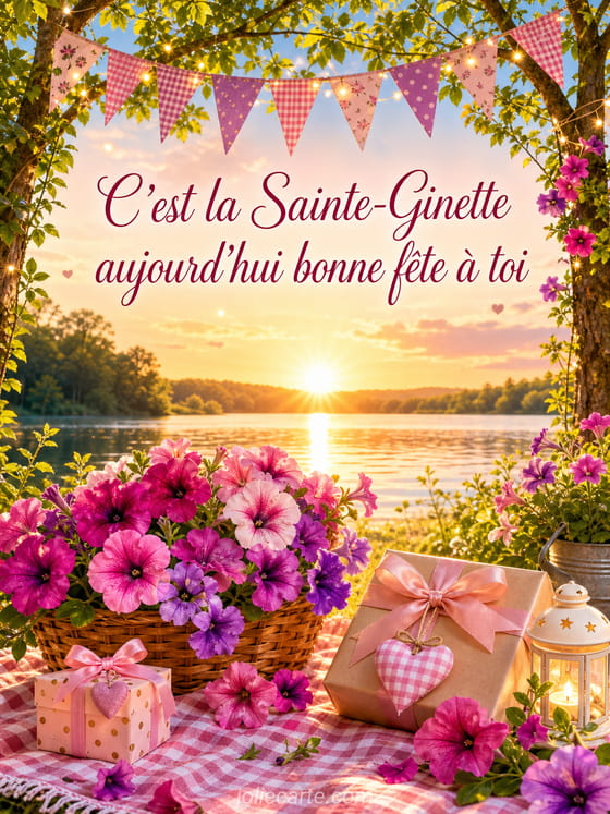 Carte bonne fĂȘte Ginette