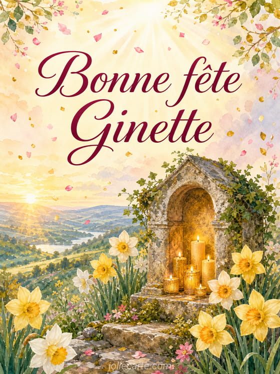 Carte bonne fĂȘte Ginette