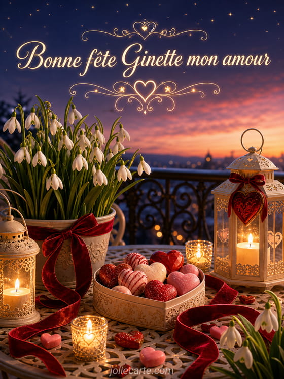 Carte bonne fĂȘte Ginette
