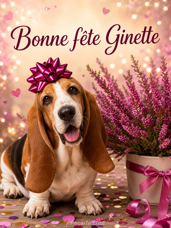 Carte bonne fĂȘte Ginette