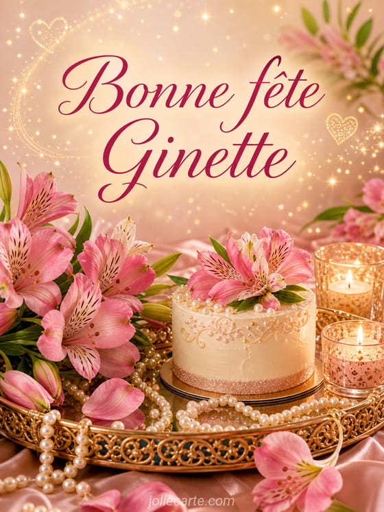 Carte bonne fĂȘte Ginette