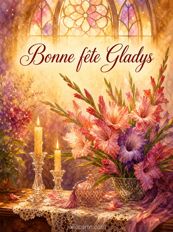 Carte bonne fĂȘte Gladys