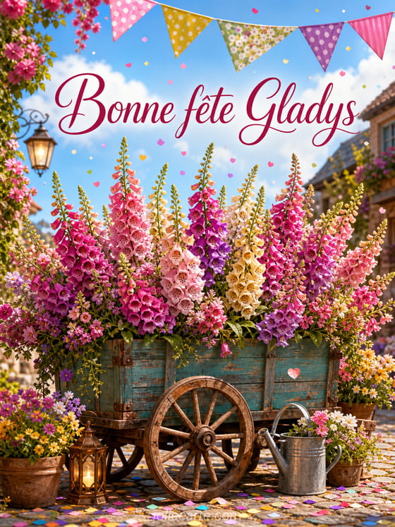 Carte bonne fĂȘte Gladys