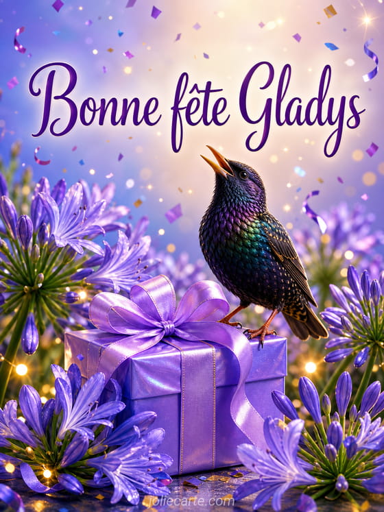 Carte bonne fĂȘte Gladys