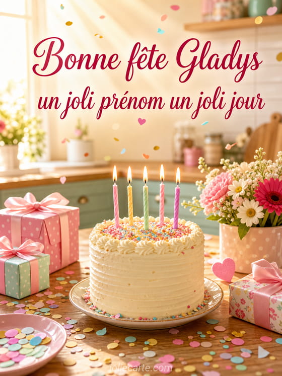 Carte bonne fĂȘte Gladys