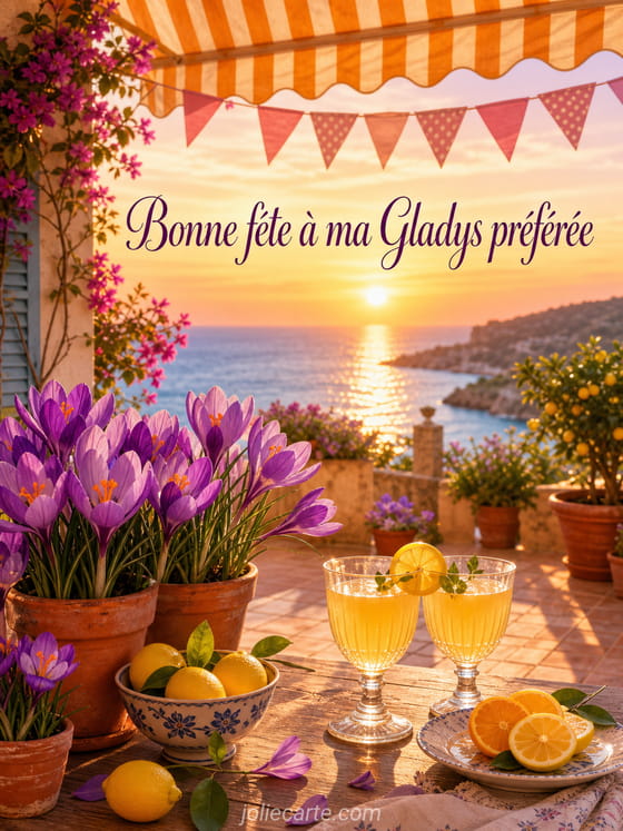 Carte bonne fĂȘte Gladys