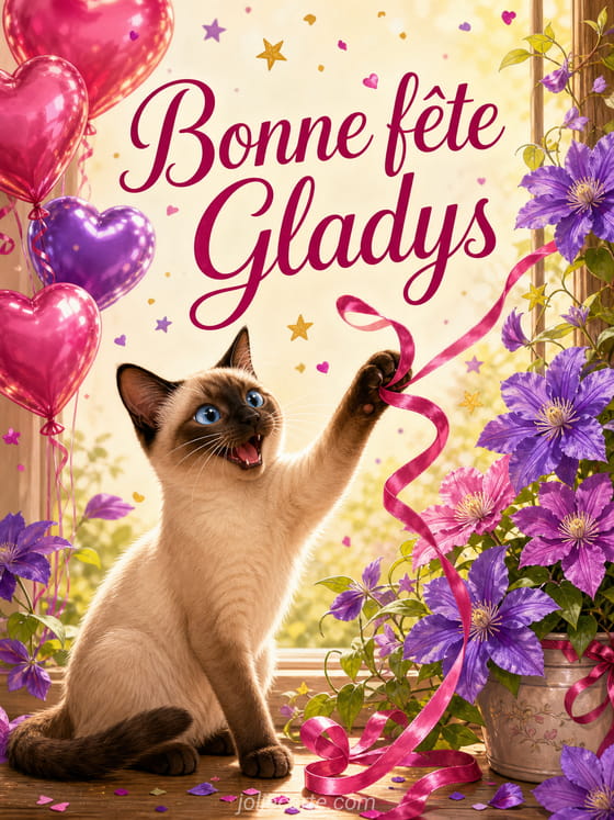 Carte bonne fĂȘte Gladys