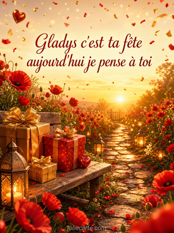 Carte bonne fĂȘte Gladys