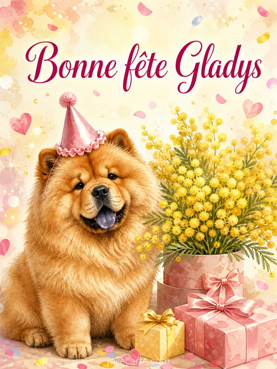 Carte bonne fĂȘte Gladys