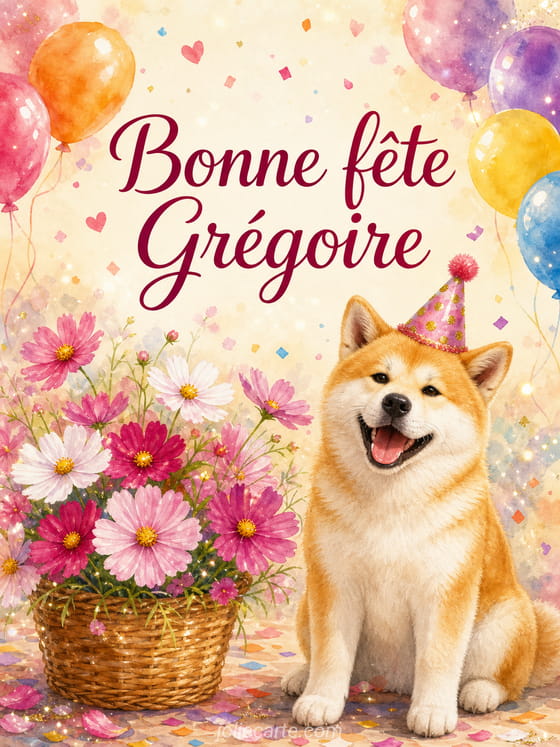 Carte bonne fĂȘte GrĂ©goire