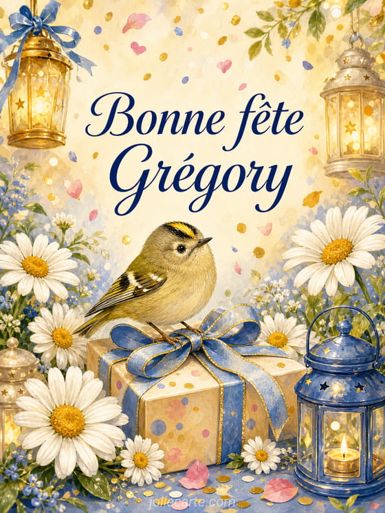 Carte bonne fĂȘte GrĂ©gory
