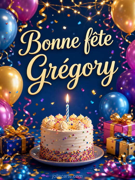 Carte bonne fĂȘte GrĂ©gory