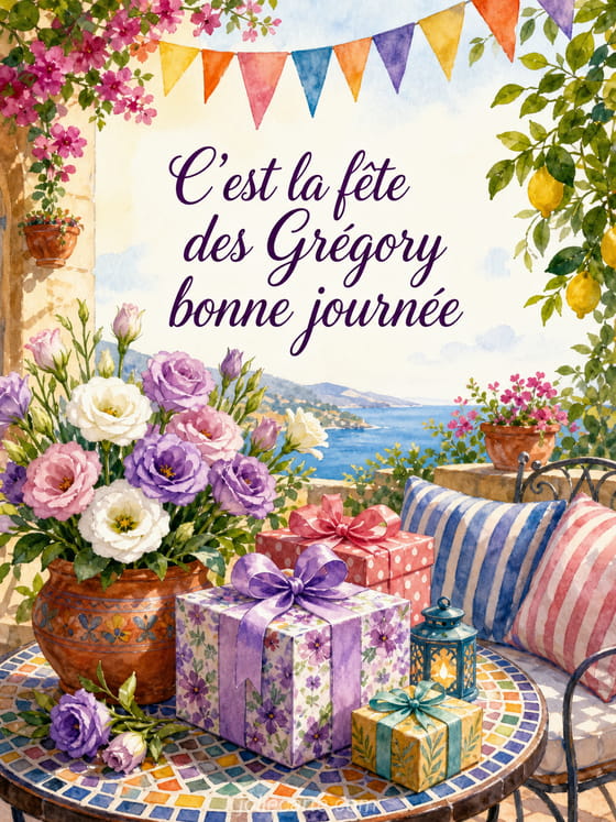 Carte bonne fĂȘte GrĂ©gory