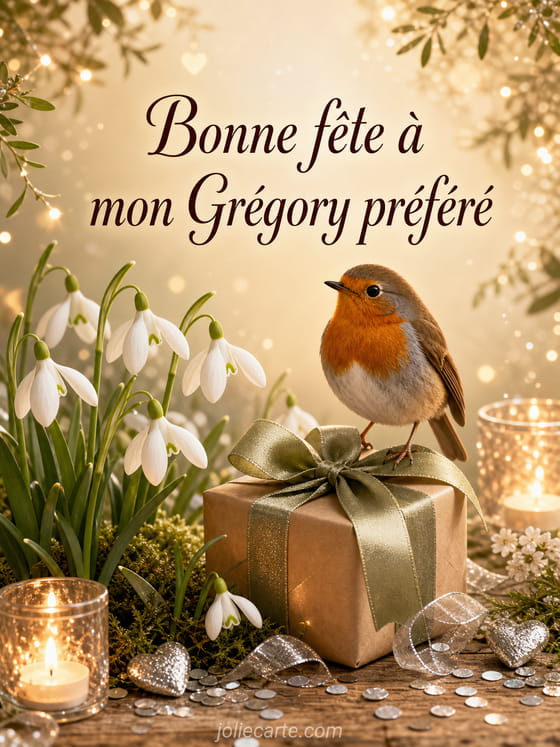 Carte bonne fĂȘte GrĂ©gory