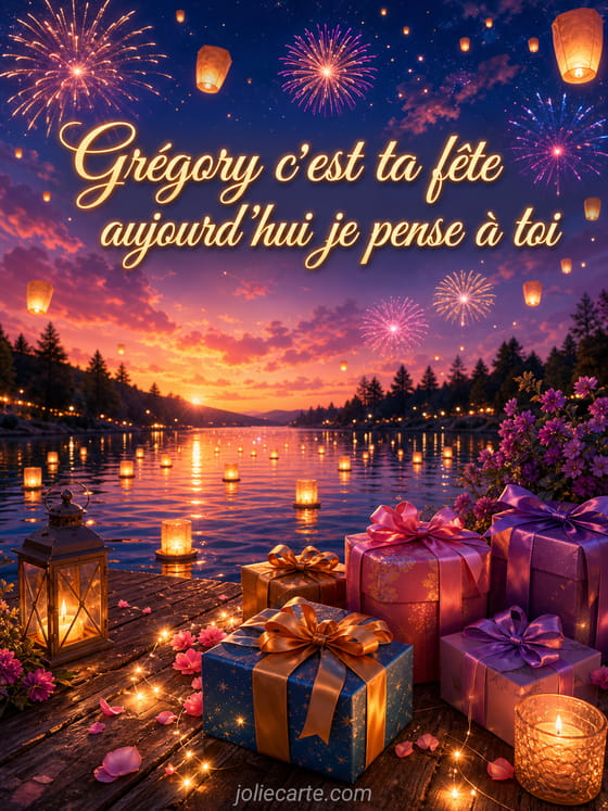 Carte bonne fĂȘte GrĂ©gory