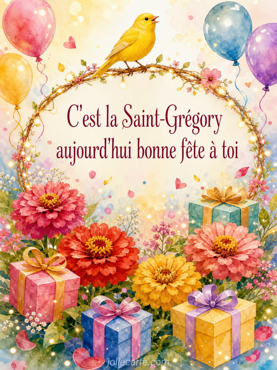 Carte bonne fĂȘte GrĂ©gory