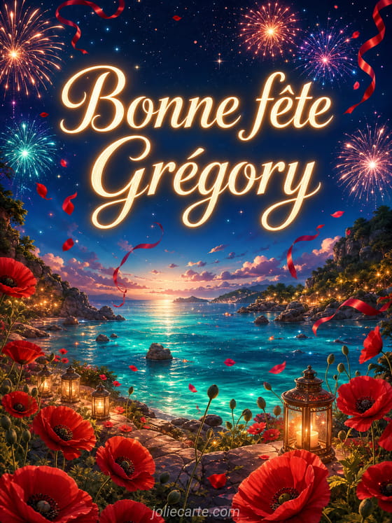 Carte bonne fĂȘte GrĂ©gory