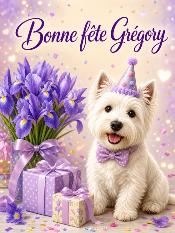 Carte bonne fĂȘte GrĂ©gory