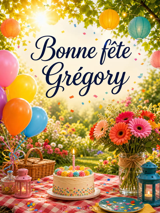 Carte bonne fĂȘte GrĂ©gory