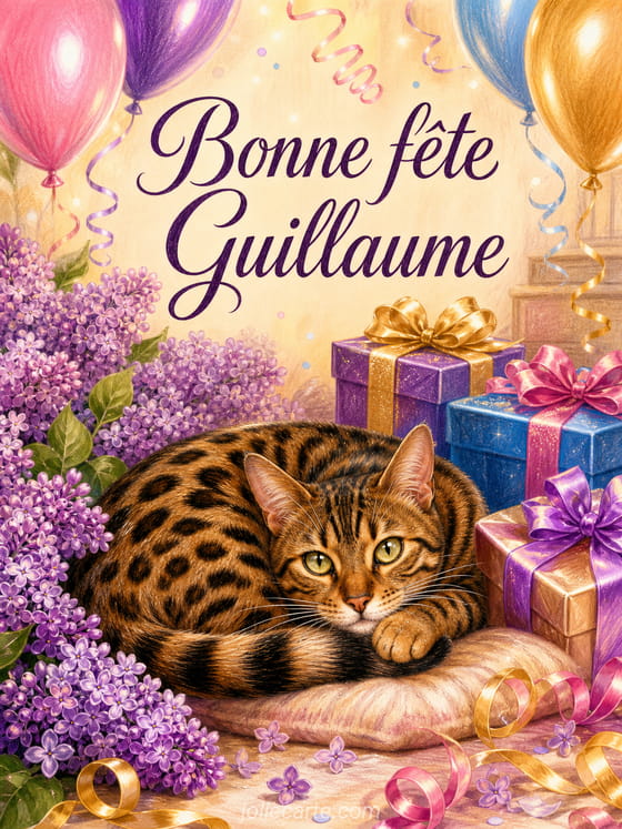 Carte bonne fête Guillaume