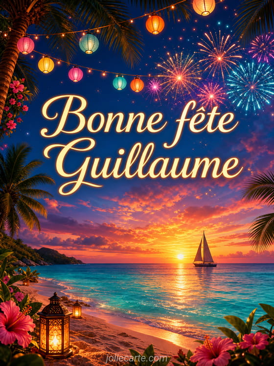 Carte bonne fête Guillaume