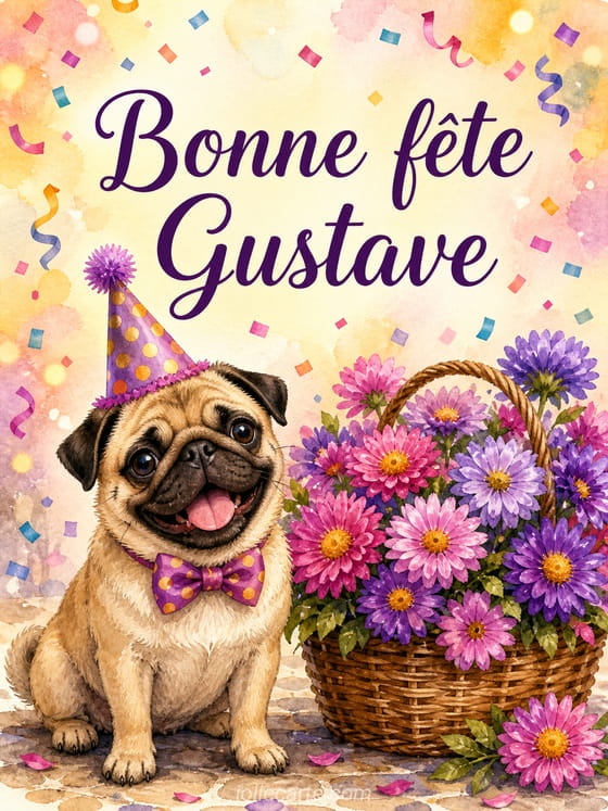Carte bonne fête Gustave