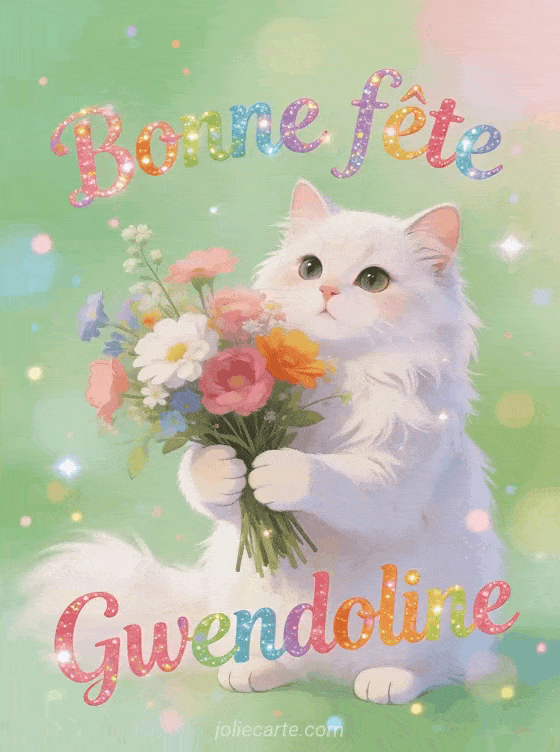 Bonne fête Gwendoline - Bonne fete gwendoline chat