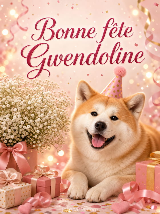 Carte bonne fĂȘte Gwendoline