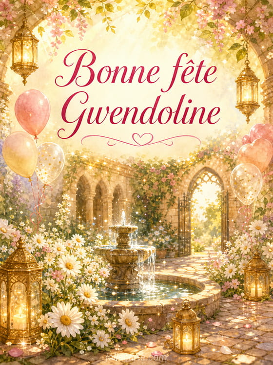 Carte bonne fĂȘte Gwendoline