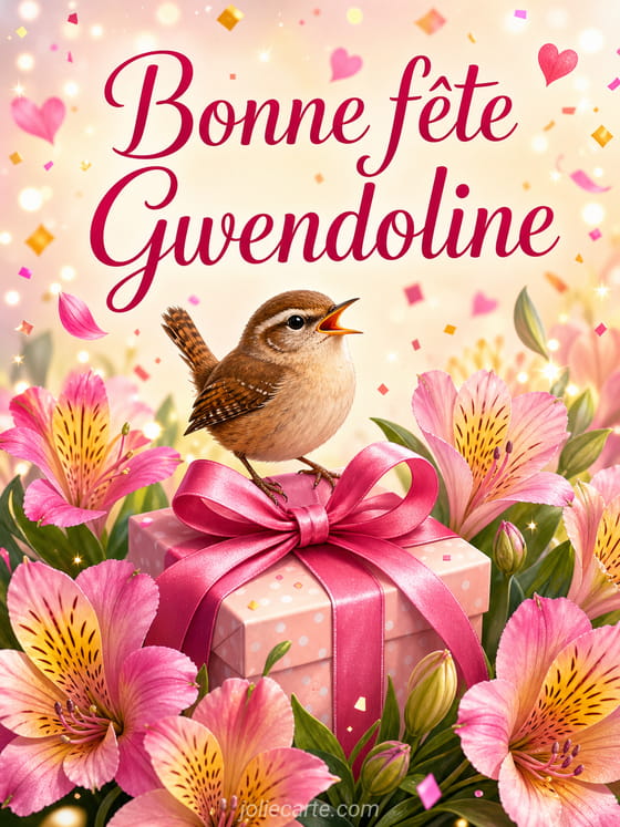 Carte bonne fĂȘte Gwendoline