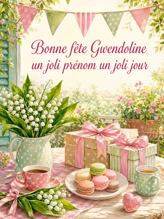 Carte bonne fĂȘte Gwendoline