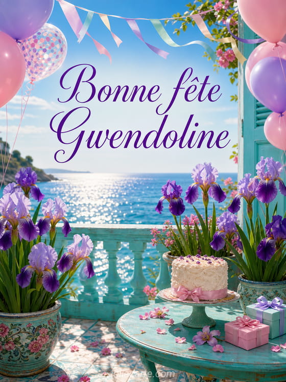 Carte bonne fĂȘte Gwendoline