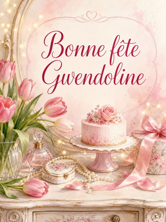 Carte bonne fĂȘte Gwendoline